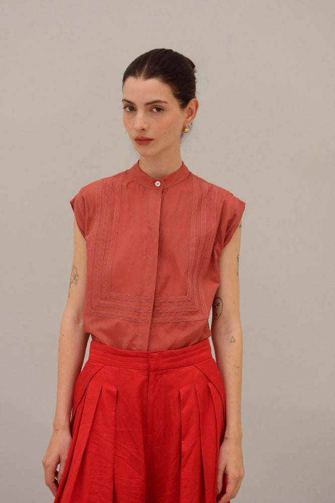 BLUSA MARA BERMELLON