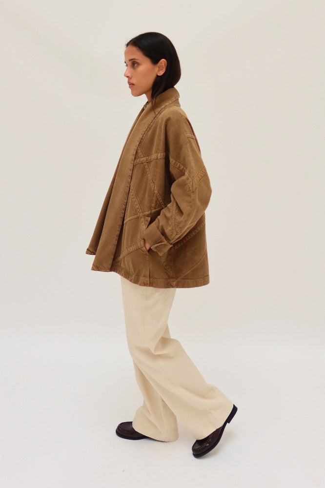 CHAQUETA JAPONESA MEZCLILLA OLIVO | PRE-ORDEN