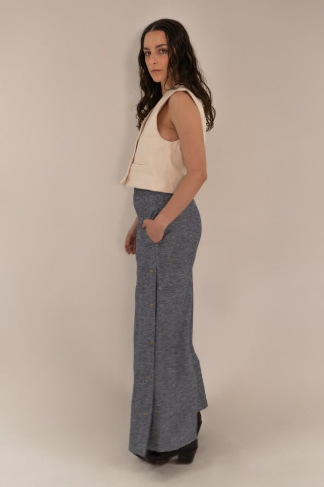 PANTALON SONIA JASPE LINO AZUL