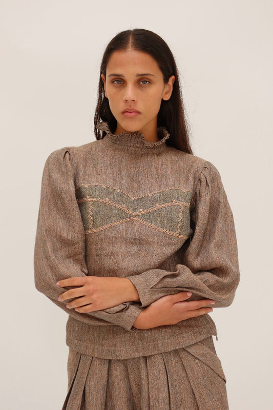BLUSA SUSAN LINO BORDADA | PRE-ORDEN