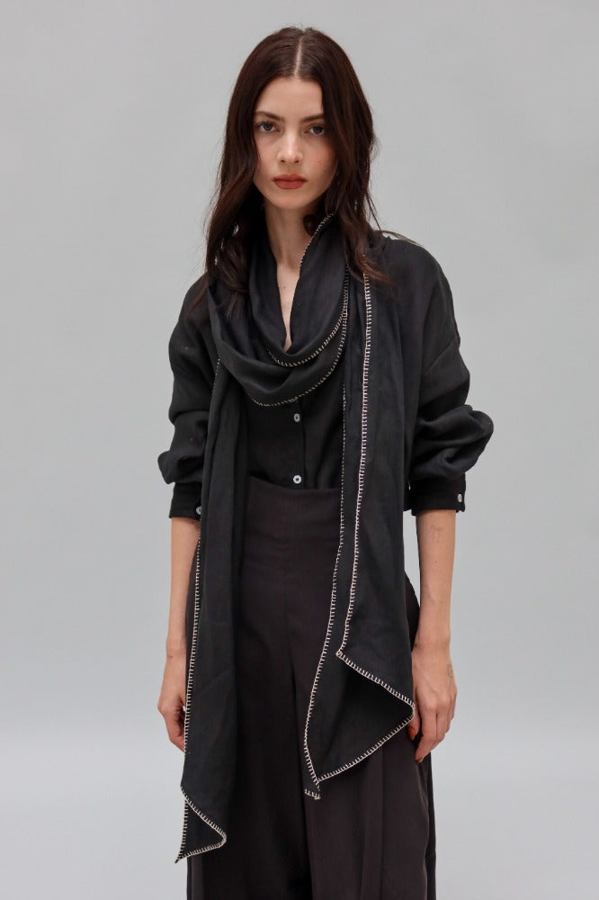CAMISA NARELI NEGRA BORDADA