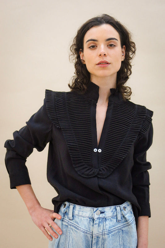 CAMISA MAZAHUA NEGRA