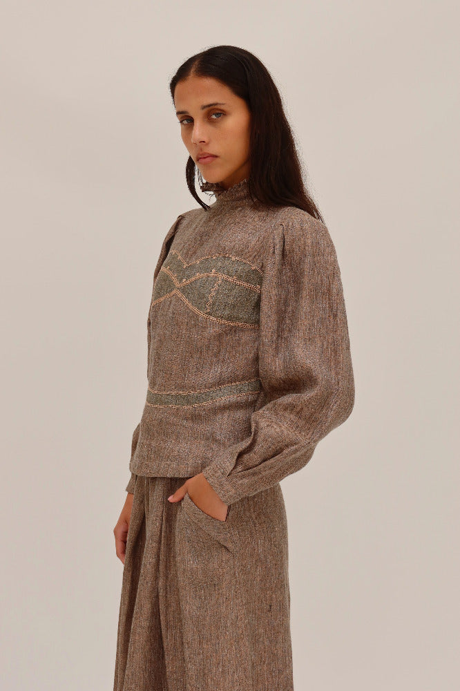 BLUSA SUSAN LINO BORDADA | PRE-ORDEN