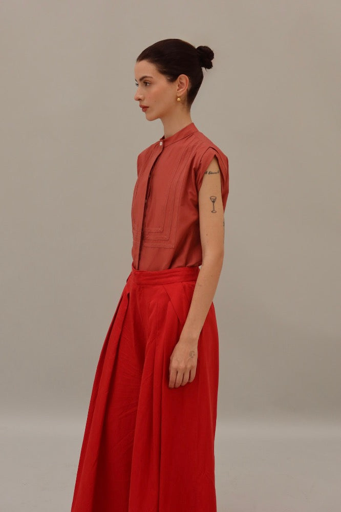 BLUSA MARA BERMELLON
