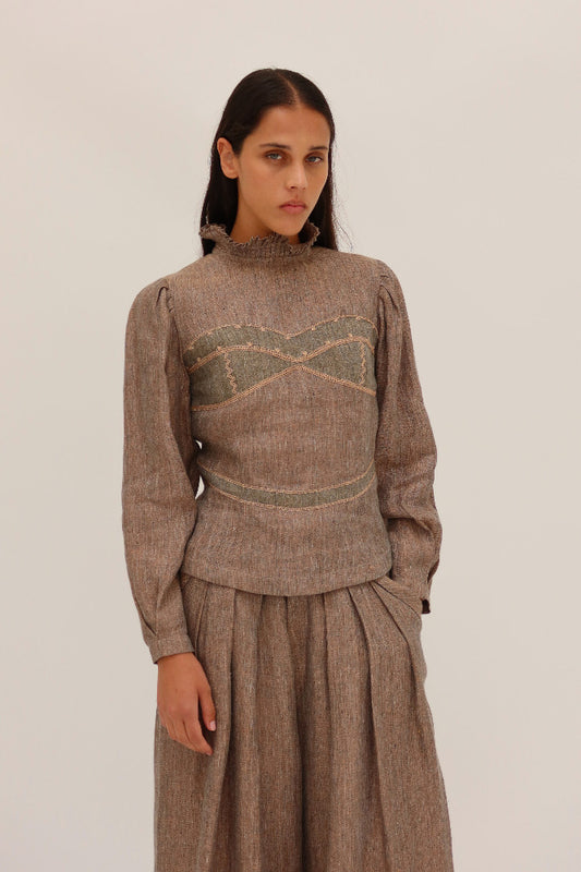 BLUSA SUSAN LINO BORDADA | PRE-ORDEN