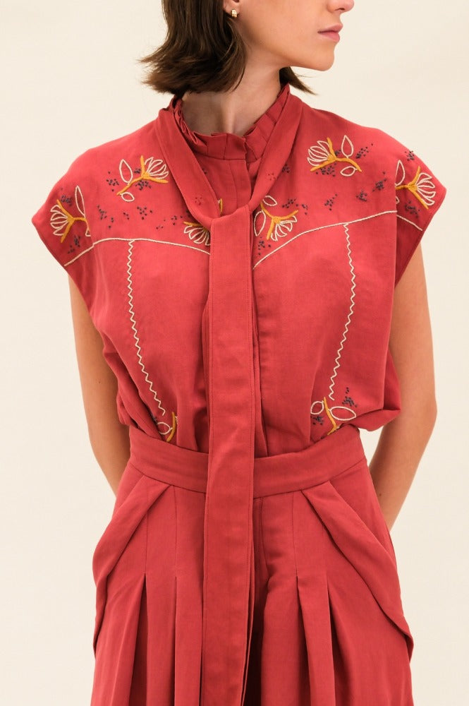 BLUSA CARDENAL ROSA BORDADA