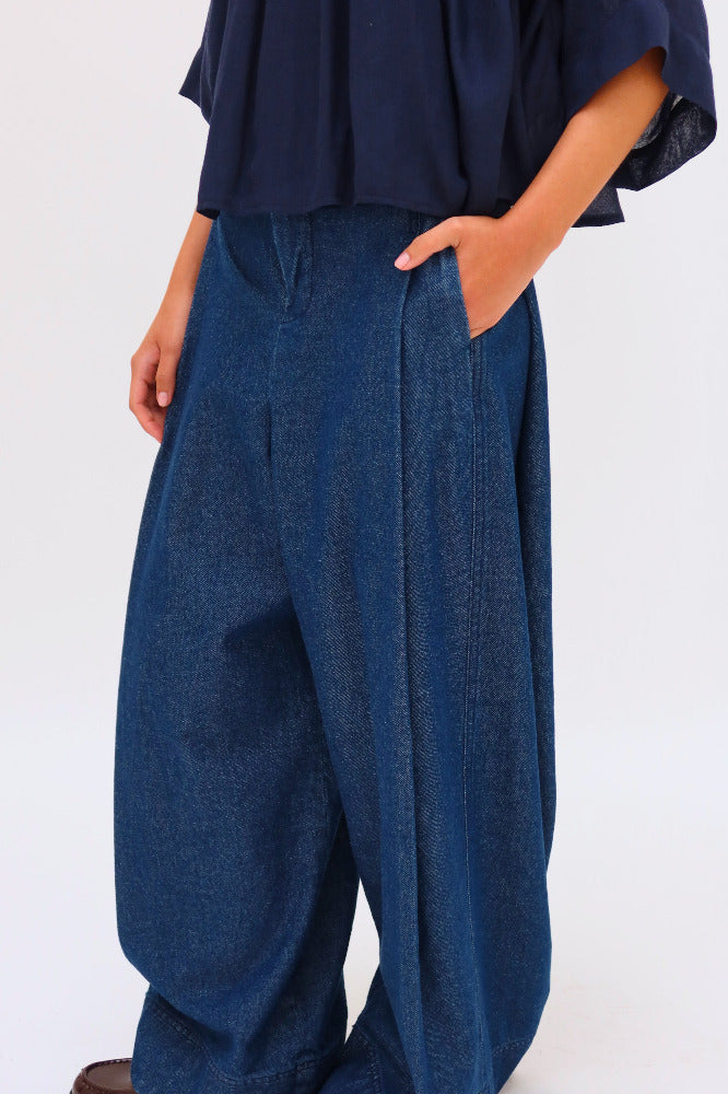 PANTALON PAMELA MEZCLILLA INDIGO | PRE-ORDEN