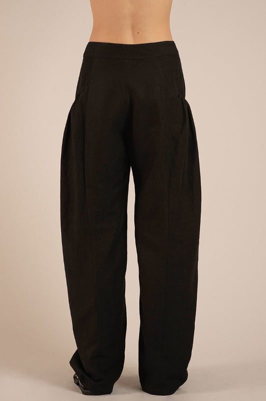 PANTALON HUIZACHE NEGRO LINO