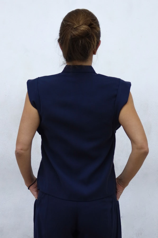 BLUSA MONTERIA MC CUPRO MARINO