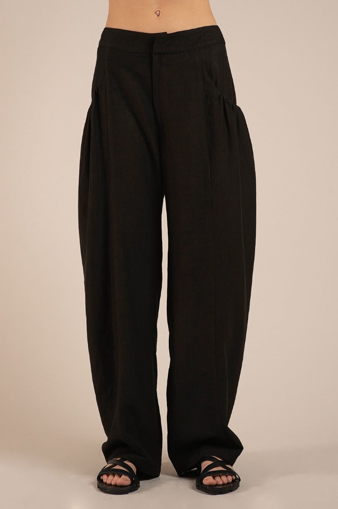 PANTALON HUIZACHE NEGRO LINO